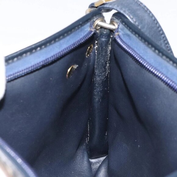 Christian Dior Trotter Canvas Shoulder Bag Navy Gold Auth 126267 - Picture 13 of 16